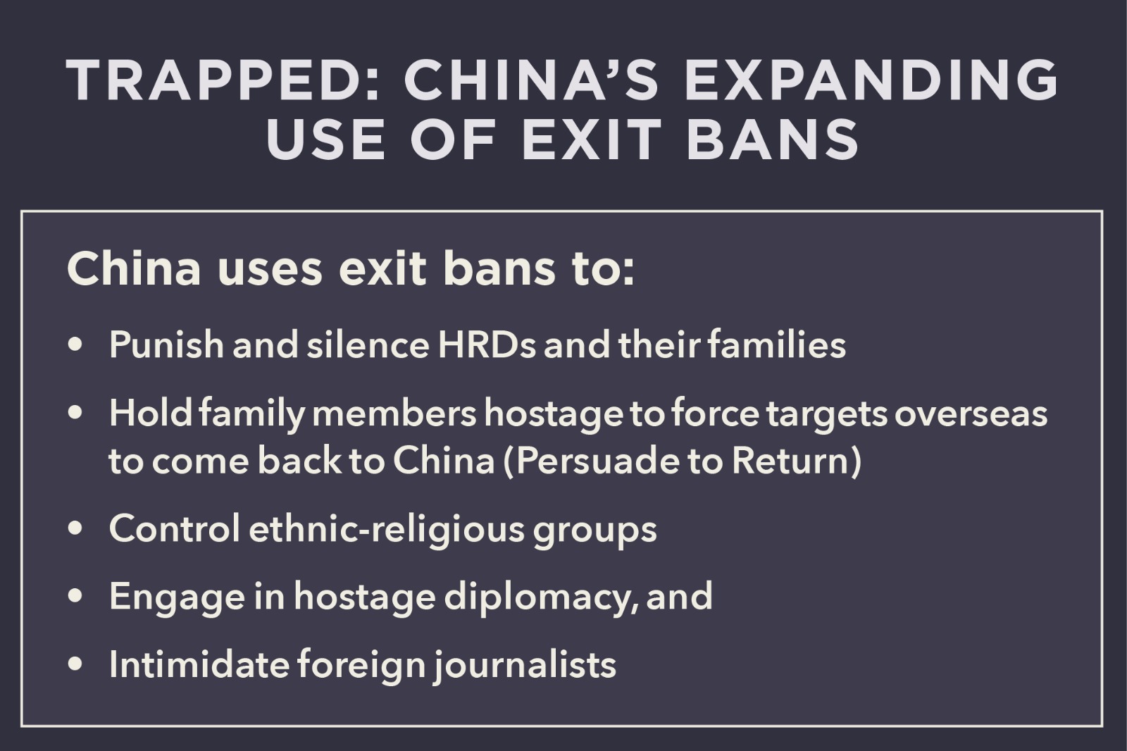New Report Trapped China’s Expanding Use of Exit Bans Safeguard Defenders